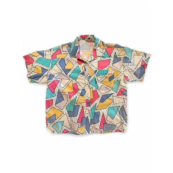 Union Bay Other - Union Bay Vintage %100 Cotton Abstract Print Short Sleeve Button Up Shirt M